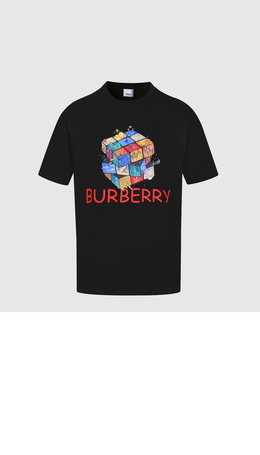 버버리 로고 코튼 티셔츠