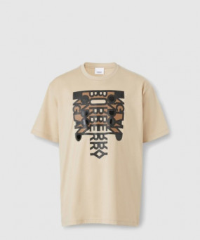 버버리 로고 코튼 티셔츠