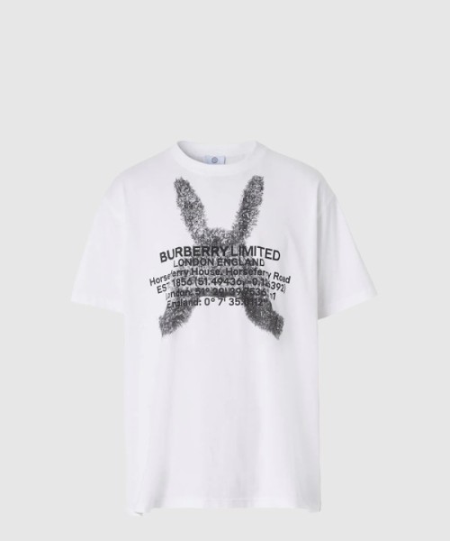 버버리 로고 코튼 티셔츠