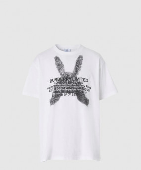 버버리 로고 코튼 티셔츠