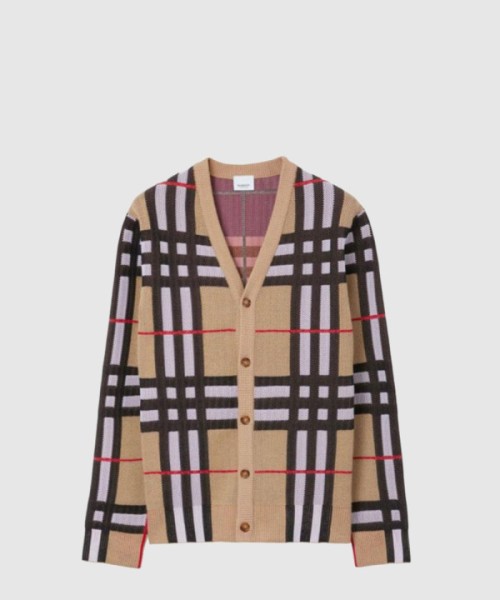 버버리 체크 테크니컬 코튼 가디건