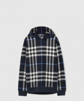 버버리 체크 코튼 후디