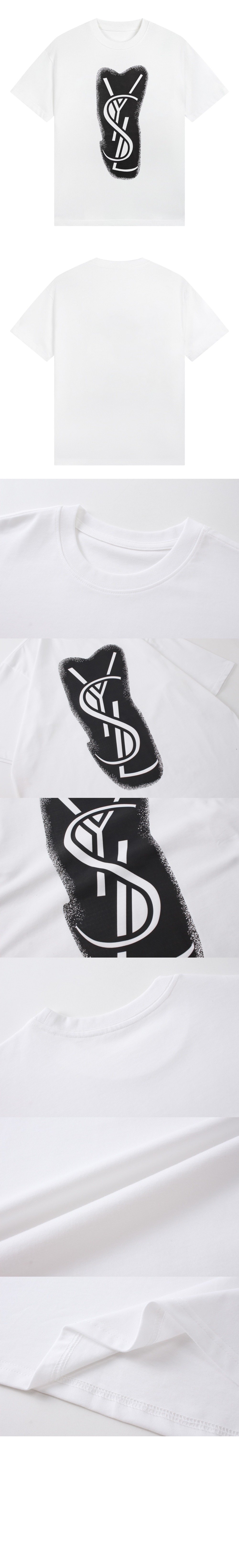 생로랑 로고 프린트 반팔