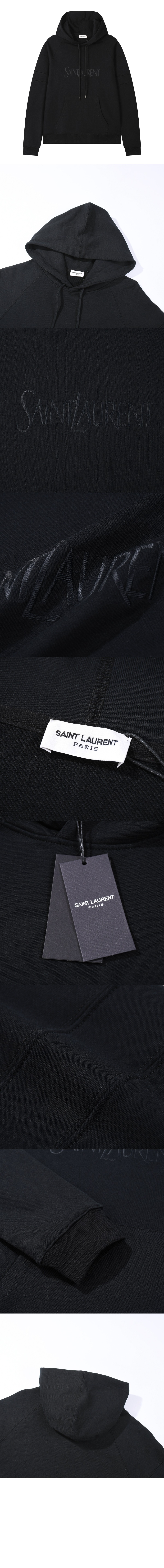 생로랑 로고 후드 긴팔