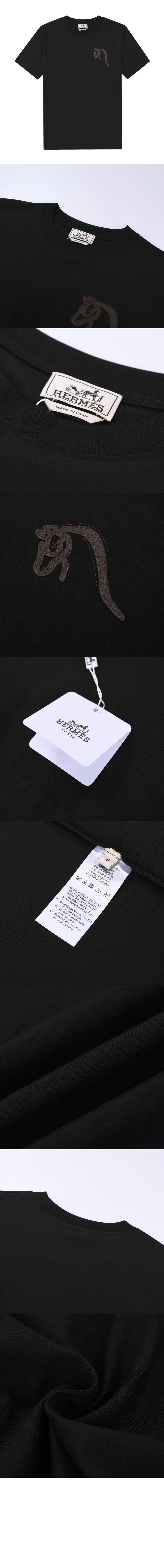 에르메스 로고 프린트 반팔