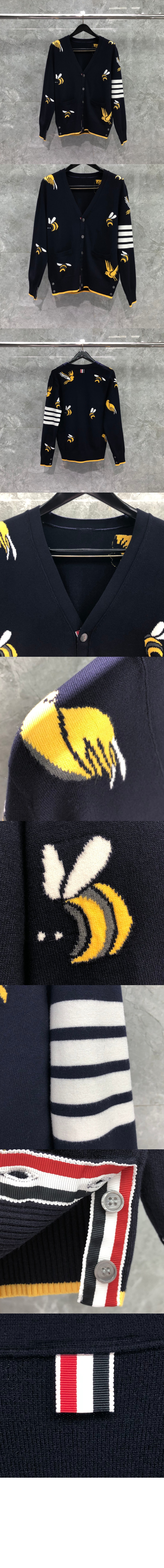 톰브라운 메리노 버드앤비 가디건