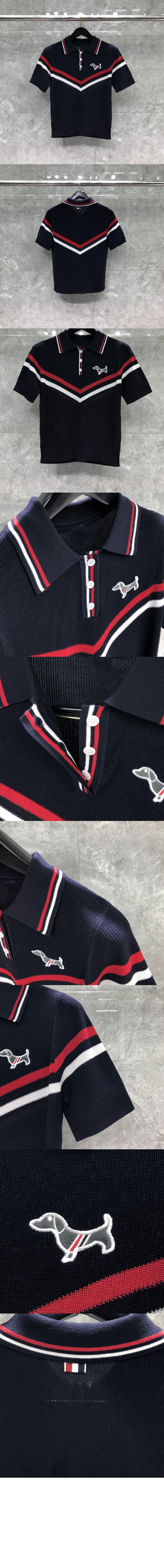 톰브라운 프린트 니트 톱