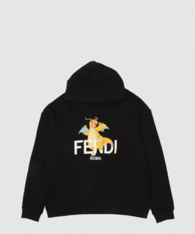 펜디 로고 프린트 코튼 후디