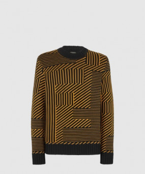 펜디 로고 인타르시아 울 니트