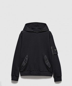 프라다 리사이클 나일론 후드 스웨트셔츠