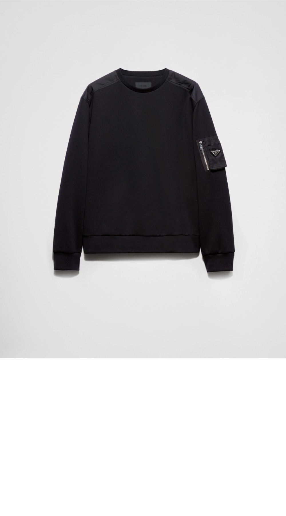 프라다 리나일론 디테일 코튼 스웨트셔츠