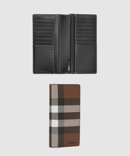 버버리 체크 E 캔버스 장지갑 80366701