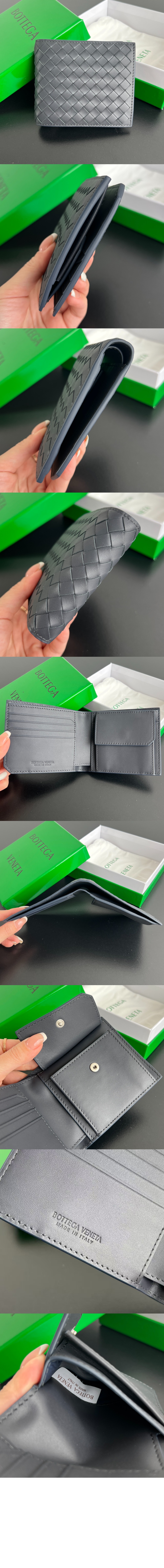 보테가베네타 동전 지갑을 갖춘 인트레치아토 피콜로 폴더형 지갑 805654