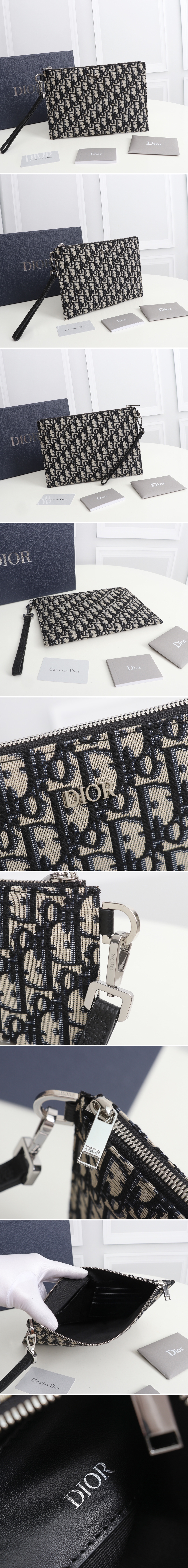 디올 오블리크 자카드 클러치