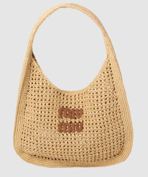 미우미우 우븐 패브릭 호보백 5BC116