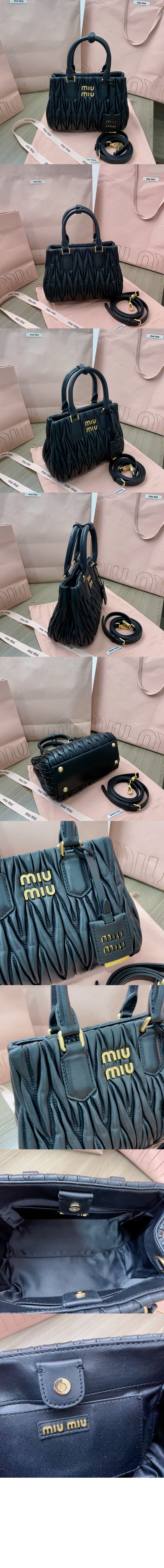 미우미우 마테라쎄 나파 가죽 핸드백 5BA259