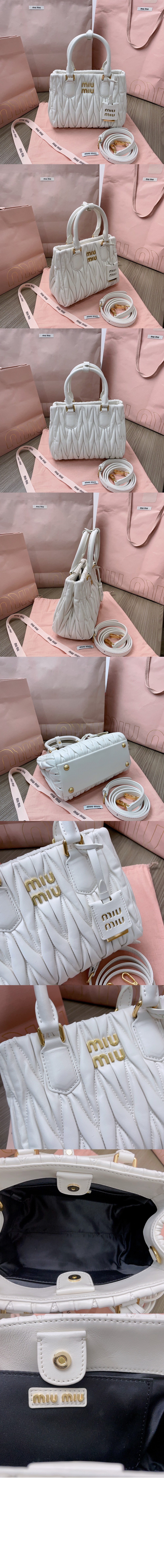 미우미우 마테라쎄 나파 가죽 핸드백 5BA259