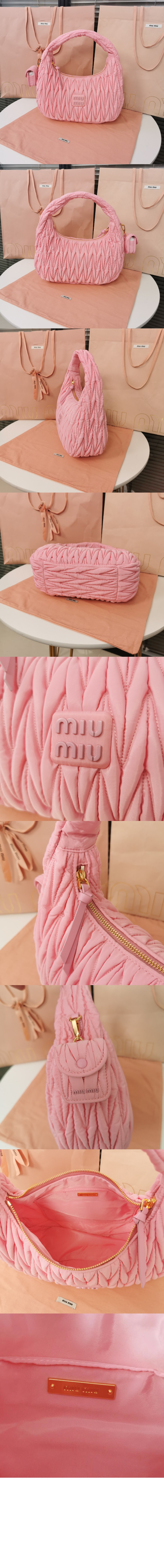 미우미우 완더 마테라쎄 나파 가죽 호보 백 5BC108