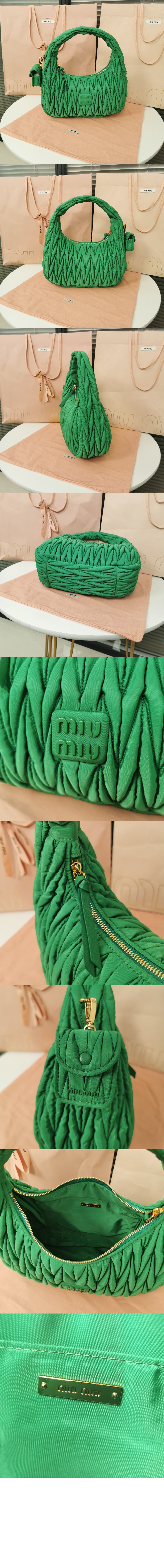 미우미우 완더 마테라쎄 나파 가죽 호보 백 5BC108