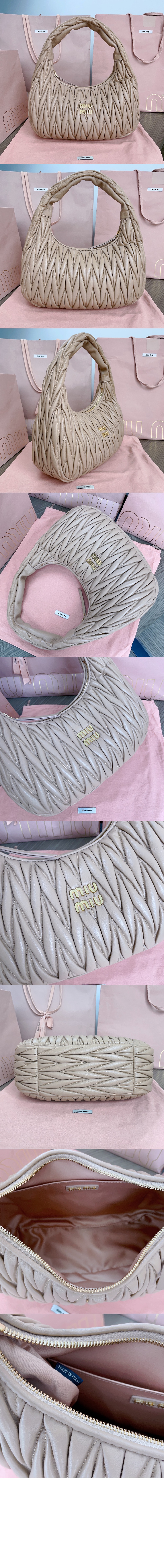 미우미우 완더 마테라쎄 나파 가죽 호보 백 5BC108