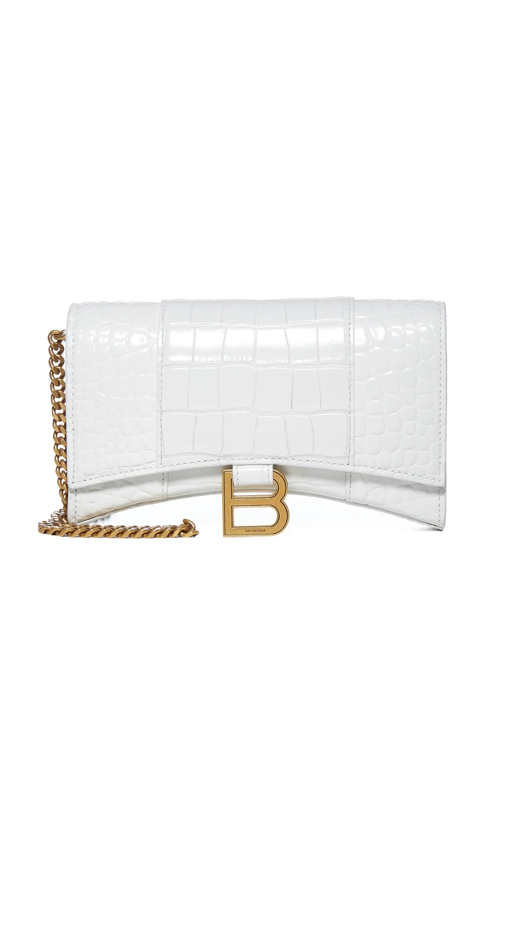 발렌시아가 아워글래스 크로커다일 엠보싱 월렛 온 체인 656050