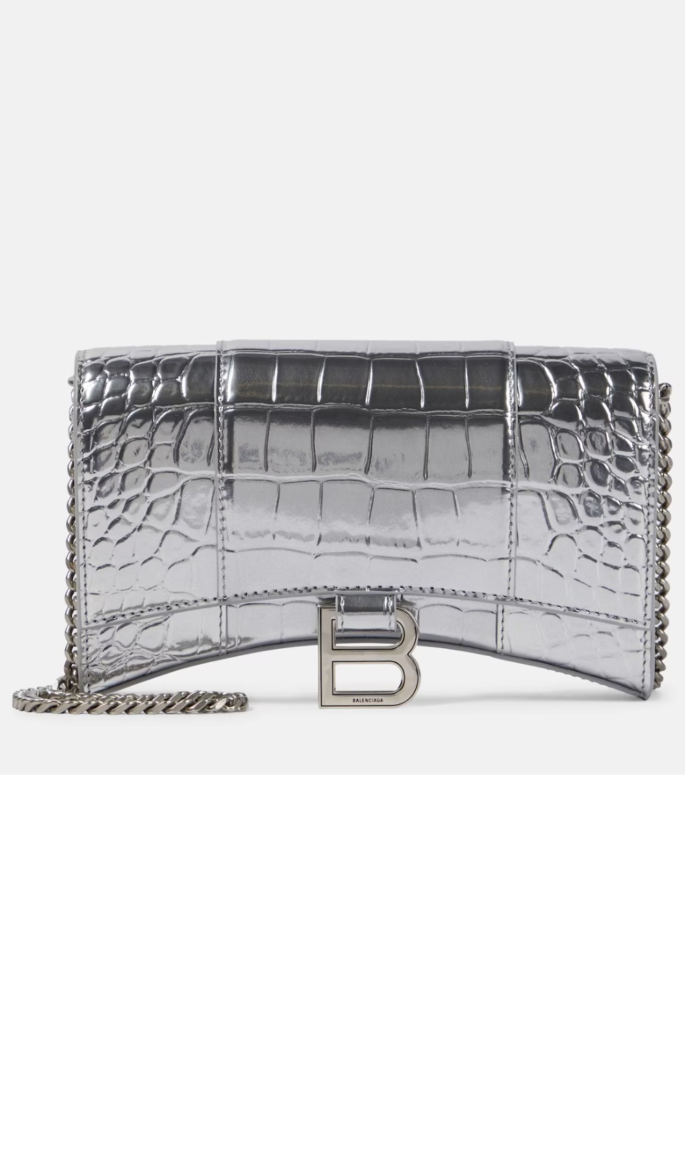 발렌시아가 아워글래스 월렛 온 체인 실버 656050