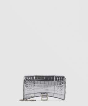 발렌시아가 아워글래스 월렛 온 체인 실버 656050