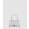 발렌시아가 아워글래스 XS 크로커다일 엠보싱 핸드백 화이트 593546