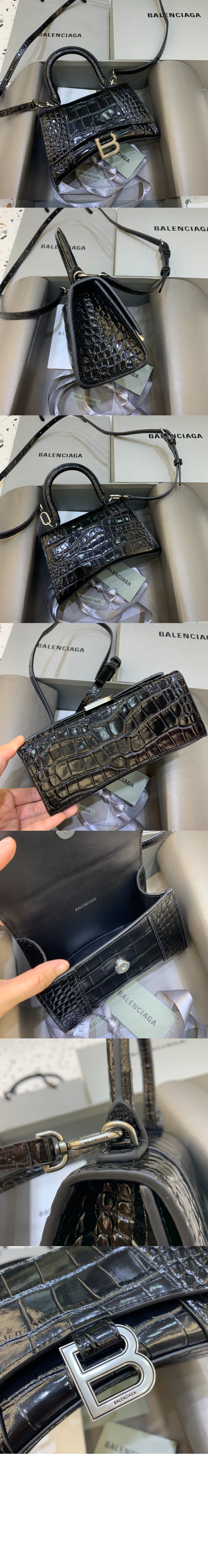 발렌시아가 미니 크로커다일 핸드백 592833