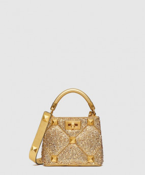 발렌티노 ROMAN STUD 미니 라인스톤 토트백