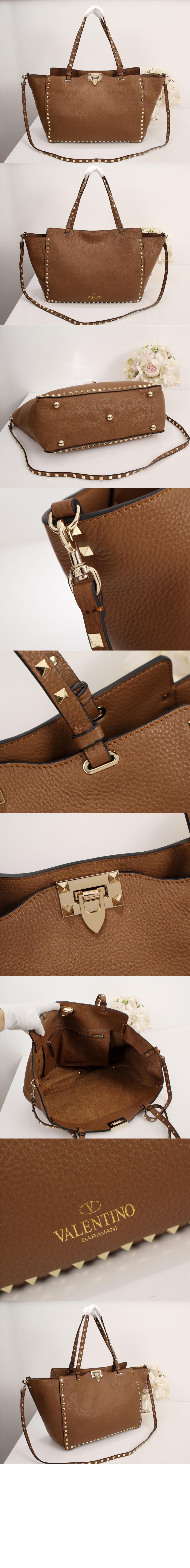 발렌티노 락스터드 레더 토트 숄더백
