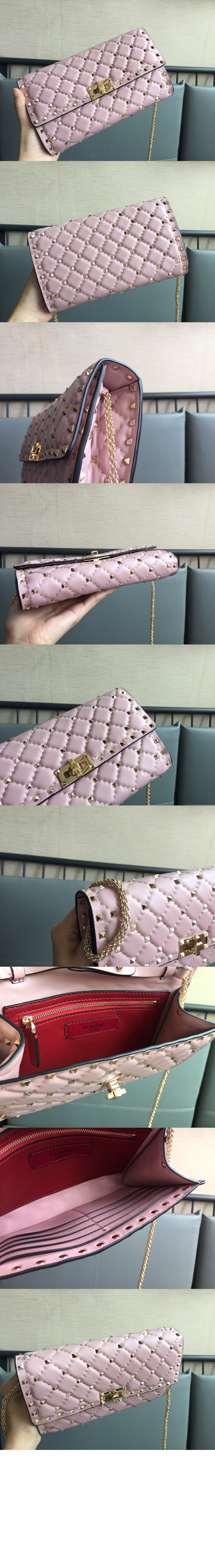 발렌티노 락스터드 플랩 체인 크로스백