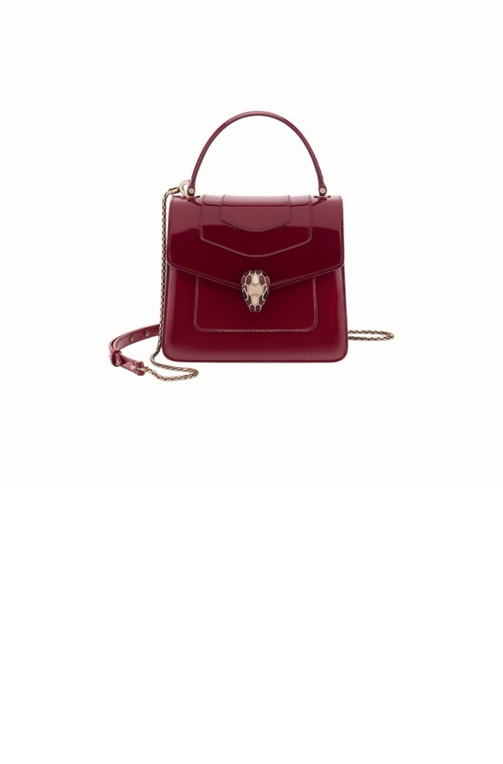 불가리 스몰 타조 가죽 체인백 383290