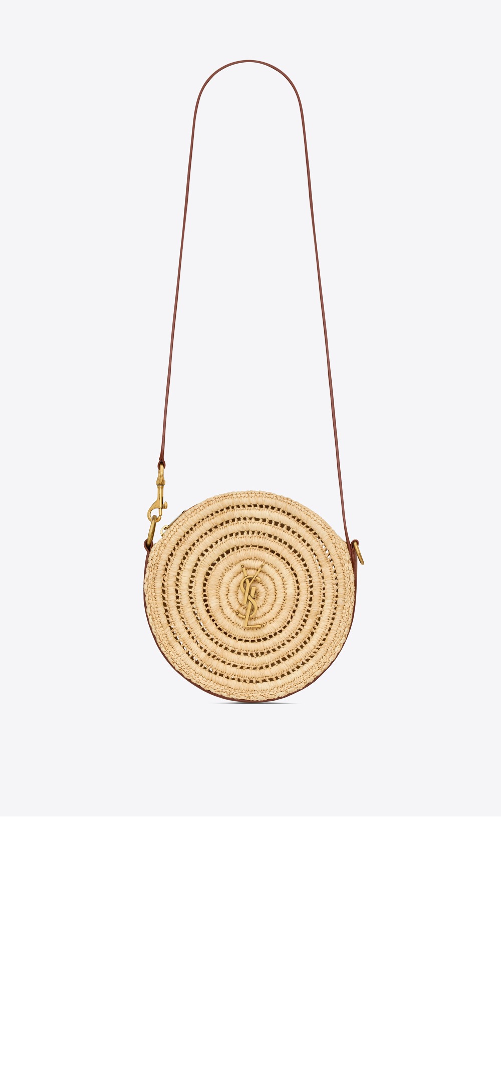 생로랑 라피아 라운드백 744292