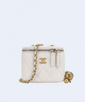 샤넬 스몰 체인 코스메틱 캐비어 화이트