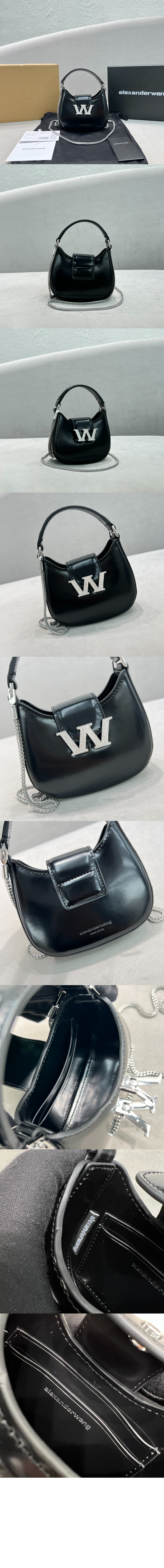 알렉산더왕 W 레거시 레더 호보백 마이크로 2K20L0