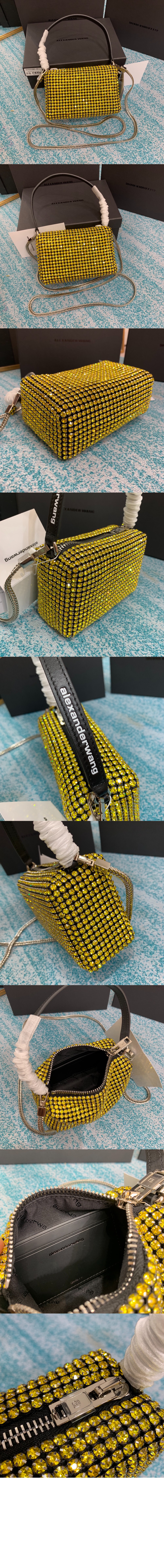 알렉산더왕 에어리스 라인스톤 메시 파우치 2019P0