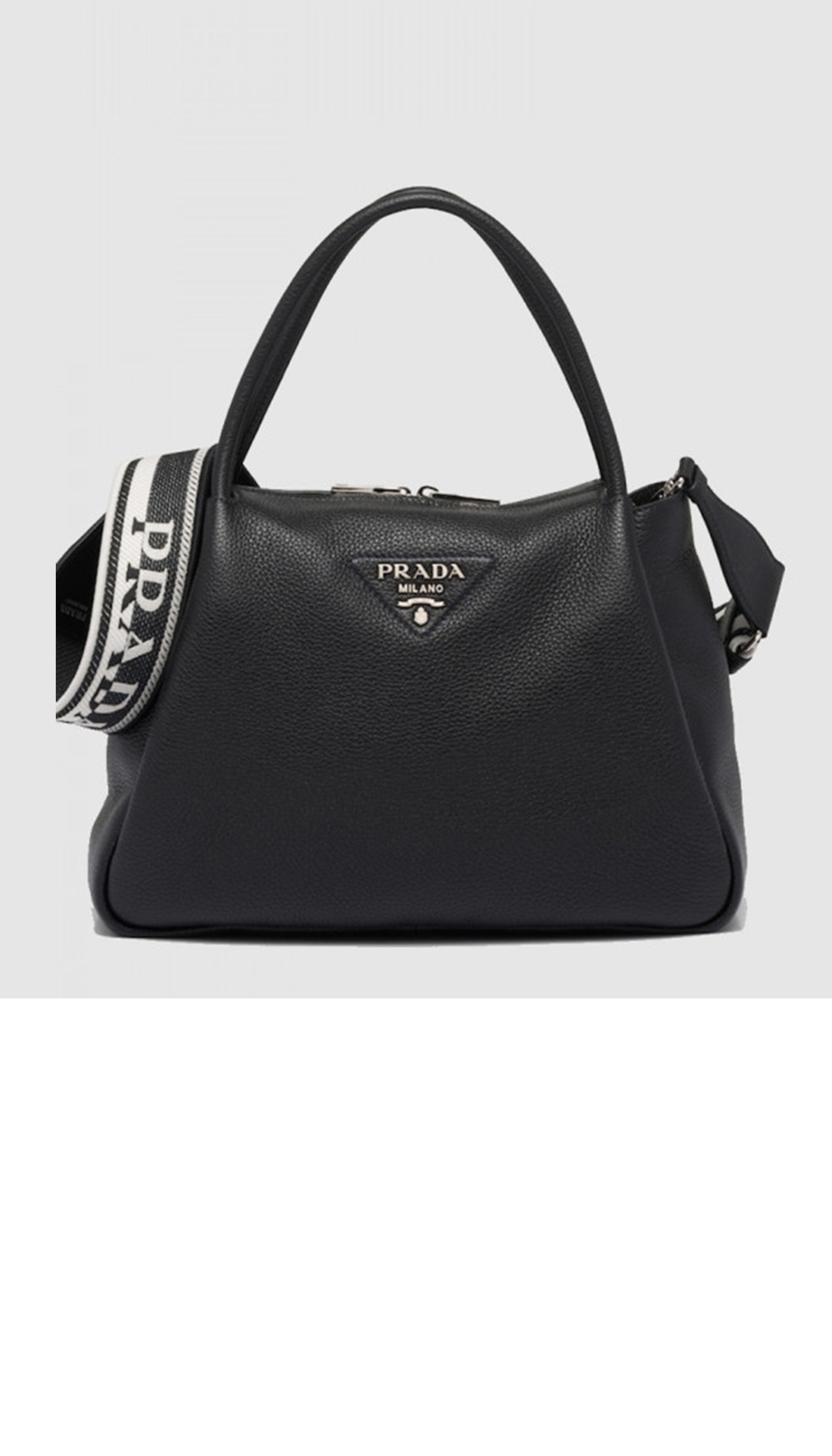 프라다 레더 핸드백 라지 1BC170