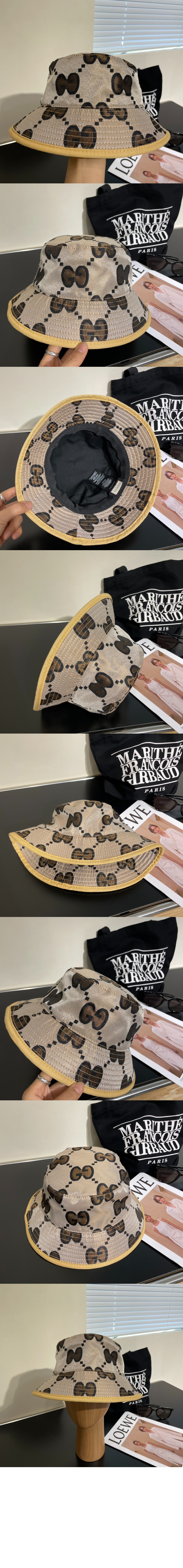 구찌 더블 G 캔버스 버킷햇 563423