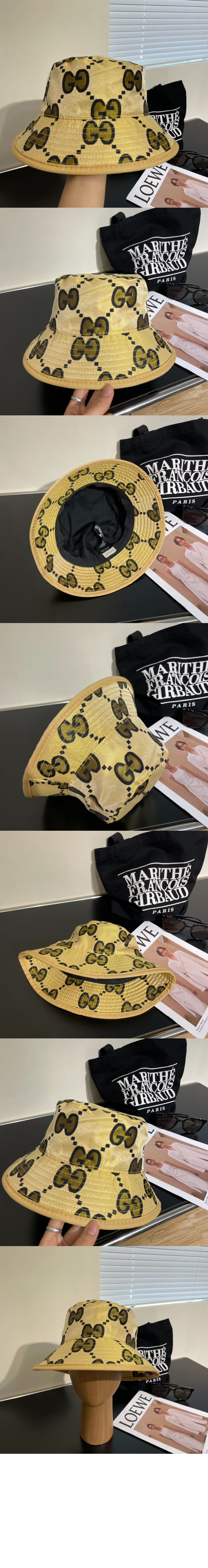 구찌 더블 G 캔버스 버킷햇 563423