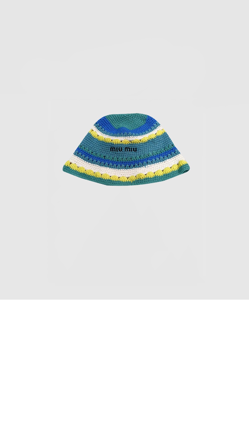 미우미우 니트 스트라이프 캡 5HC697