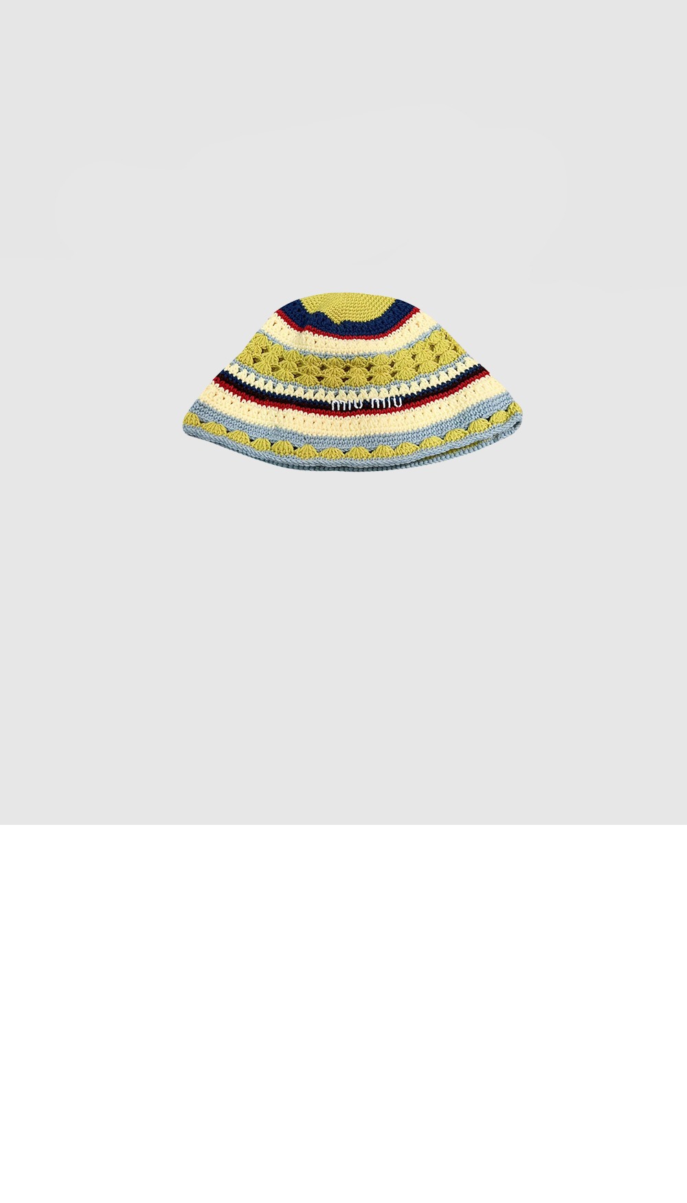 미우미우 니트 스트라이프 캡 5HC697
