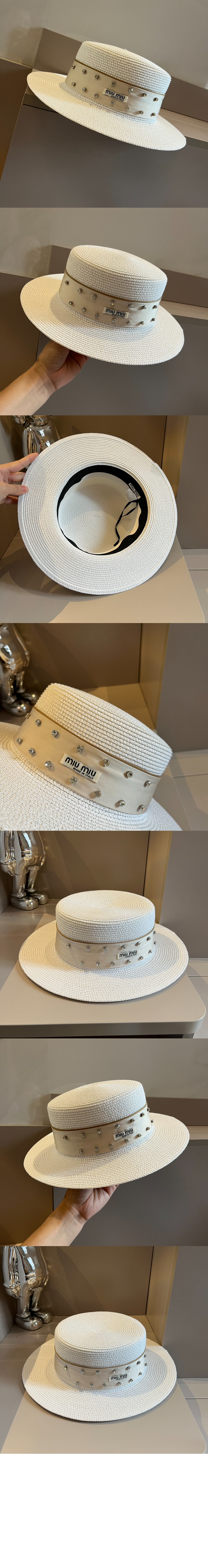 미우미우 밀짚모자 선캡 5HC153