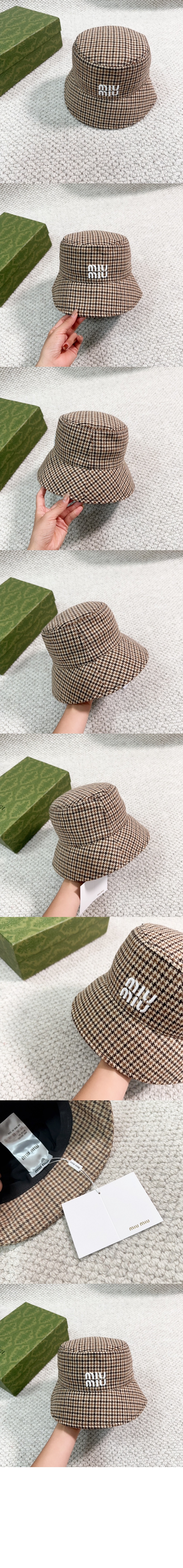 미우미우 로고 자수 버킷햇 5HC196