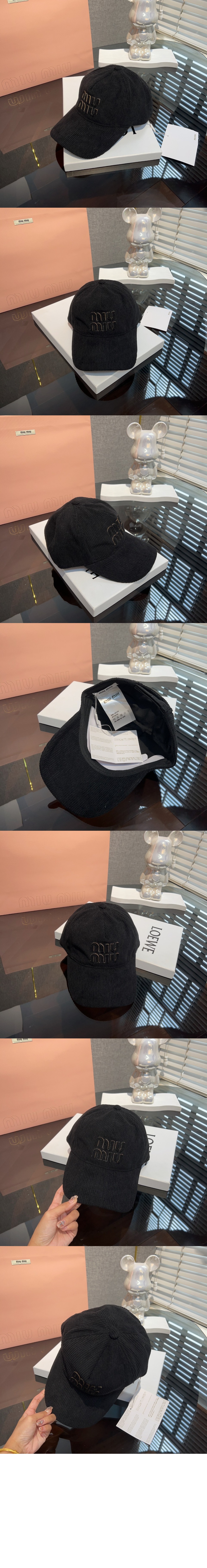 미우미우 코듀로이 베이스볼 캡 GF9FEB