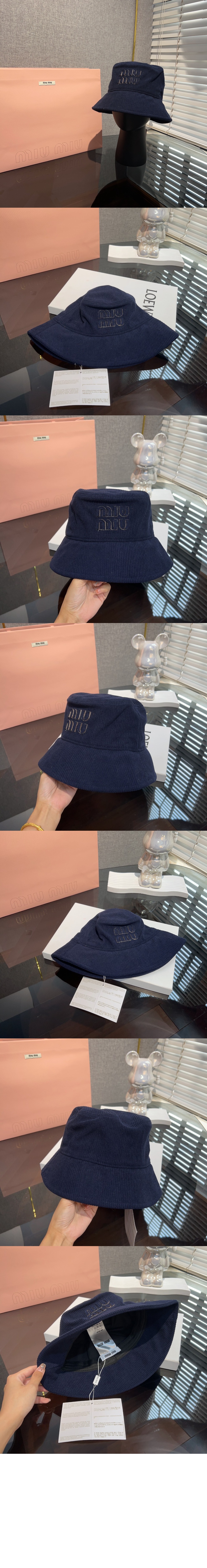 미우미우 로고 버킷햇 5HC196