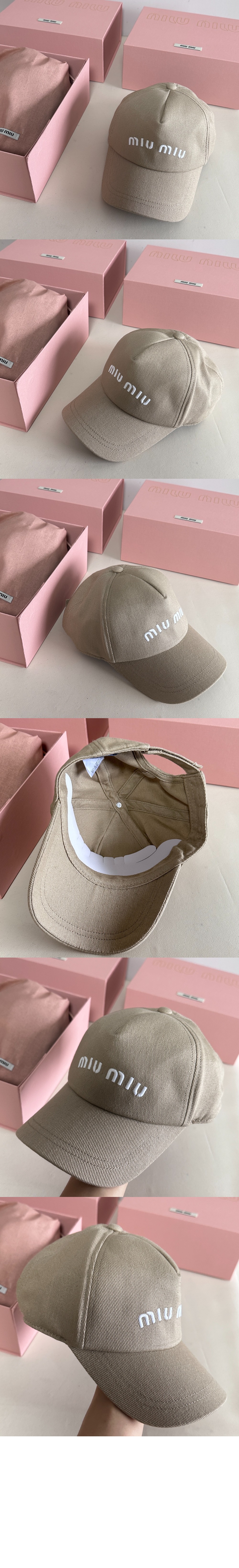 미우미우 드릴 베이스볼 캡 5HC179