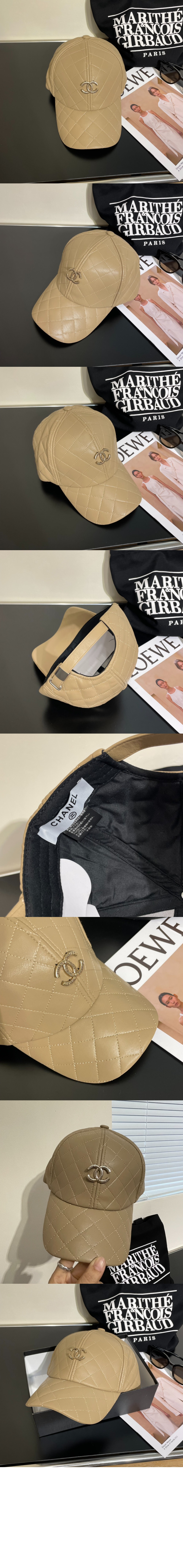 샤넬 가죽 베이스볼 캡 AA89371