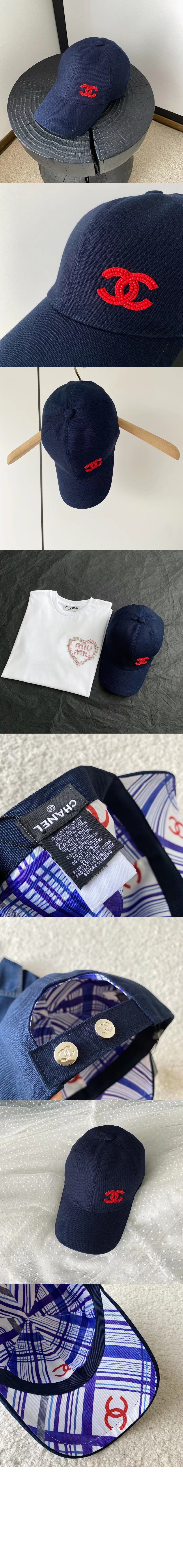 샤넬 로고 베이스볼 캡 AA8955