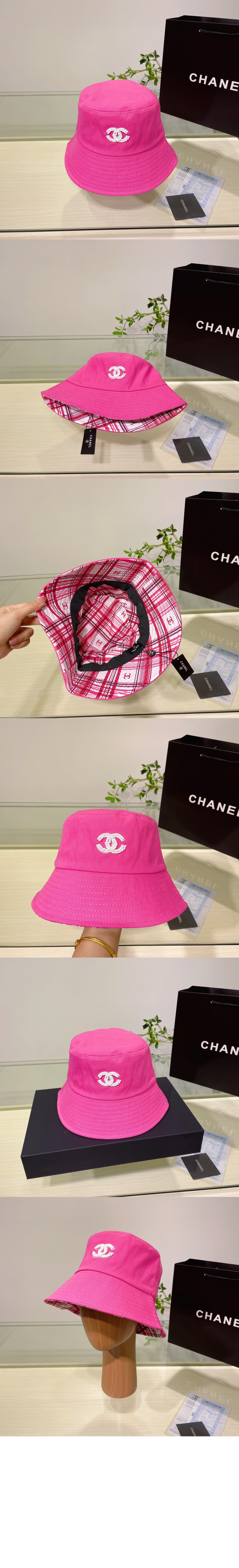 샤넬 로고 버킷햇 AA8956